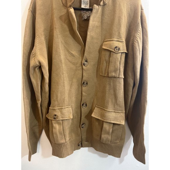 SCANDIA WOODS CAMEL BROWN COLLARED MENS CARDIGAN SWEATSHIRT SMALL - Picture 3 of 6